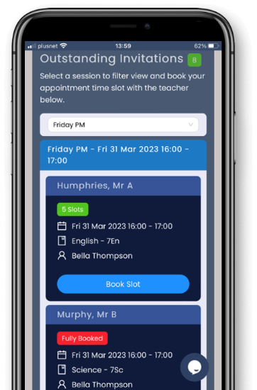 Parent portal login interface on a laptop or tablet